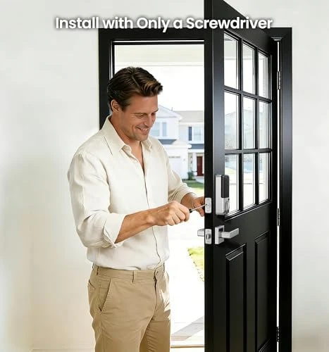 Fingerprint App Control Smart Lock with Heavy-Duty Zinc Alloy Handles — Smart Lock, Veise