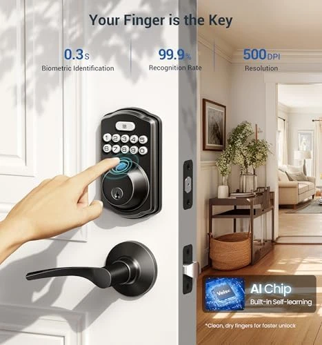 Fingerprint Door Lock with Lever Handles — Smart Lock, Veise