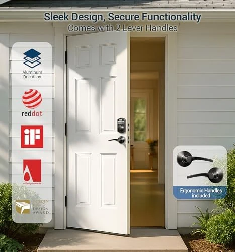 Fingerprint Door Lock with Lever Handles — Smart Lock, Veise