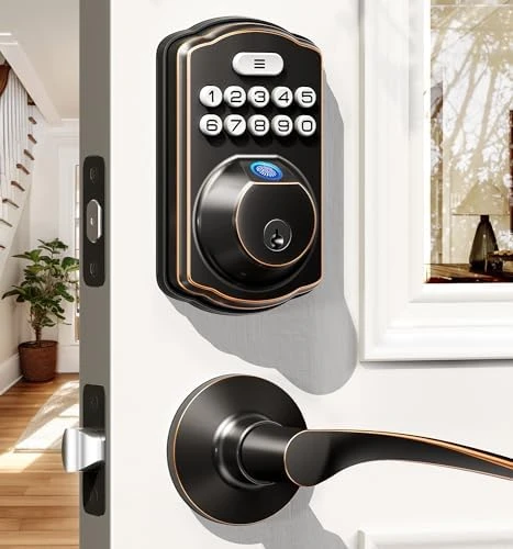 Fingerprint Door Lock with Lever Handles — Smart Lock, Veise