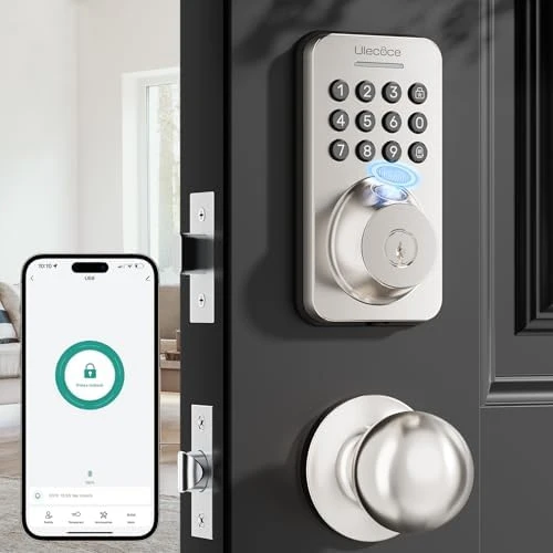 Fingerprint Keypad Deadbolt with Knob Set — Smart Lock, Ulecoce