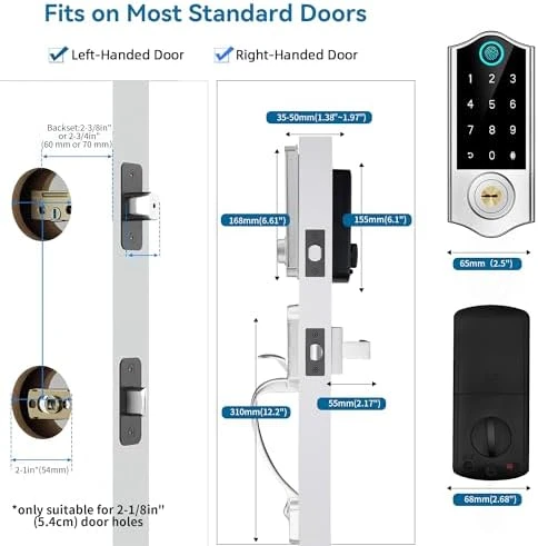 Fingerprint Smart Door Lock with Handle Set — Smart Lock, HARFO