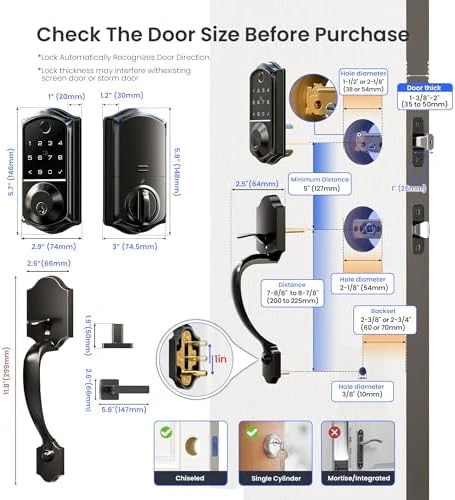 Fingerprint Smart Front Door Lock Set — Smart Lock, Veise