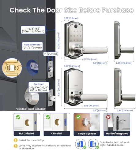 Fingerprint Smart Lever Lock with Handle — Smart Lock, Veise