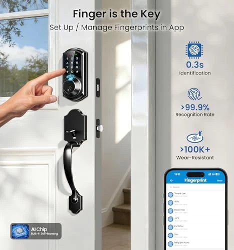 Fingerprint Smart Lock with Handle Set — Smart Lock, Veise