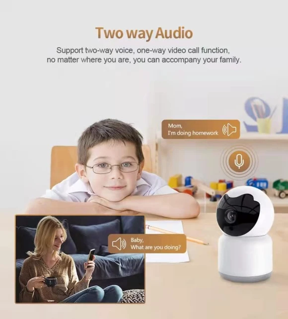 Indoor Pan-Tilt Smart Security Camera with Motion Tracking — Security Camera, Bawofu