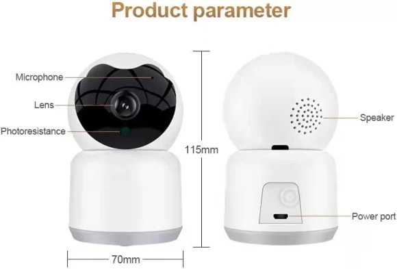 Indoor Pan-Tilt Smart Security Camera with Motion Tracking — Security Camera, Bawofu