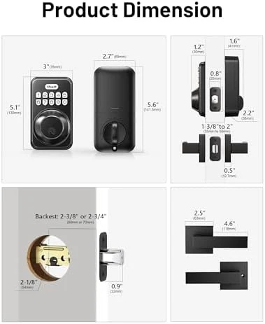 Keyless Entry Door Lock with 2 Lever Handles — Smart Lock, Zowill