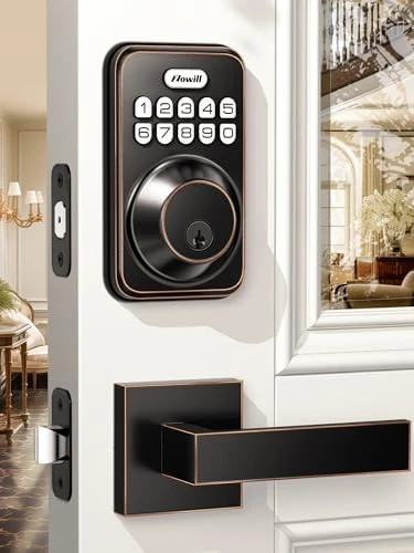 Keyless Entry Door Lock with 2 Lever Handles — Smart Lock, Zowill