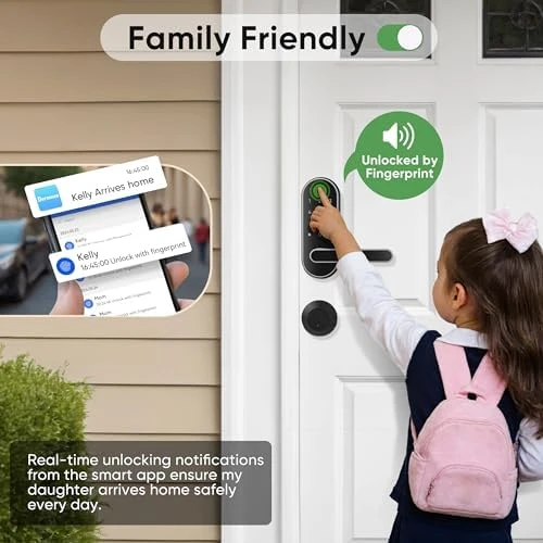 Keyless Entry Fingerprint Digital Smart Lock with Handle & Keypad — Smart Lock, Dermum