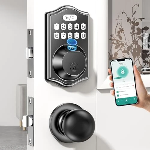 Keypad Deadbolt Front Door — Smart Lock, Darawf