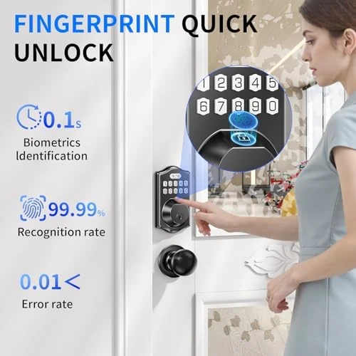 Keypad Deadbolt Front Door — Smart Lock, Darawf