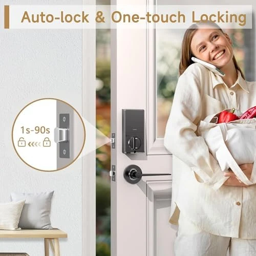 Keypad Deadbolt Front Door — Smart Lock, Darawf