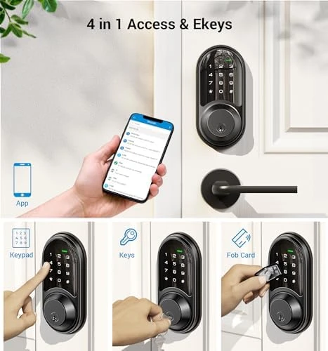 RZ06 Smart Lock with App Control, Keyless Entry, Touchscreen Keypad — Smart Lock, Veise