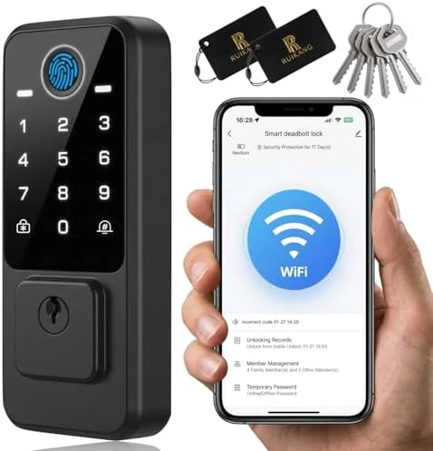 Smart Door Lock - Keyless Entry with Fingerprint and App Control — Smart Lock, RUIKANG POWER