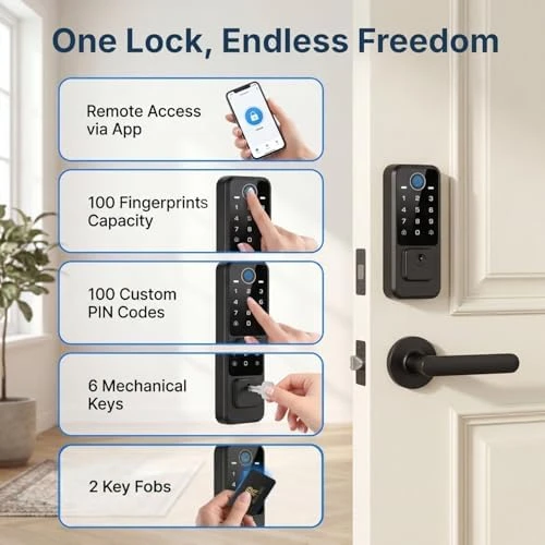 Smart Door Lock - Keyless Entry with Fingerprint and App Control — Smart Lock, RUIKANG POWER