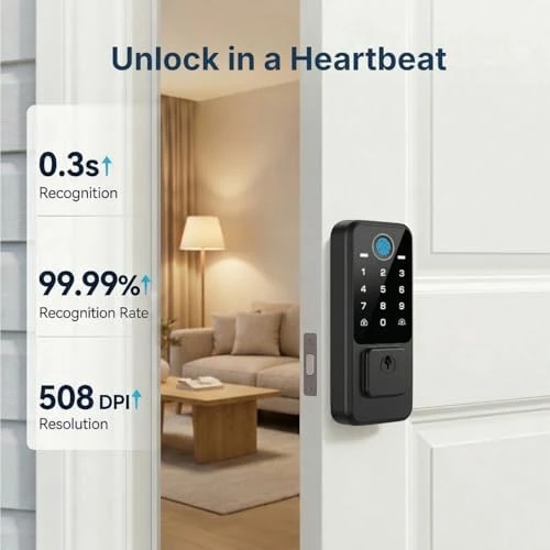 Smart Door Lock - Keyless Entry with Fingerprint and App Control — Smart Lock, RUIKANG POWER