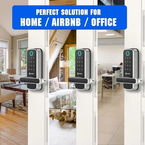 Smart Door Lock with WiFi Gateway, Keyless Entry Door Lock with Handle — Smart Lock, OLUMAT