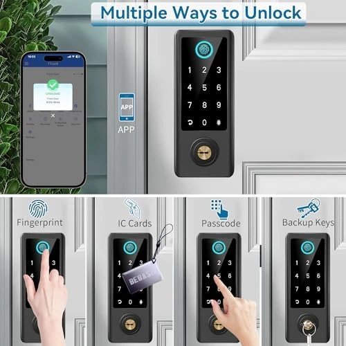 Smart Fingerprint Door Lock with Handle Set — Smart Lock, BEBASIA