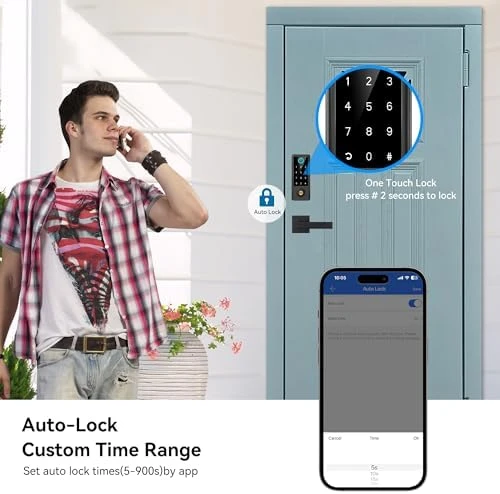 Smart Fingerprint Door Lock with Handle Set — Smart Lock, BEBASIA