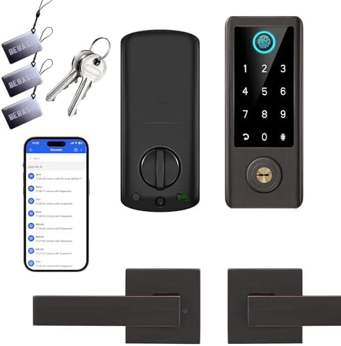 Smart Fingerprint Door Lock with Handle Set — Smart Lock, BEBASIA