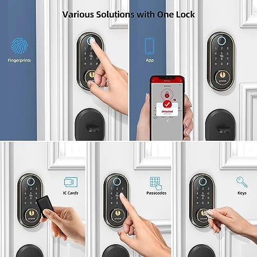 Smart Keyless Entry Door Lock - Fingerprint Electronic Deadbolt Touchscreen Keypad — Smart Lock, SMONET
