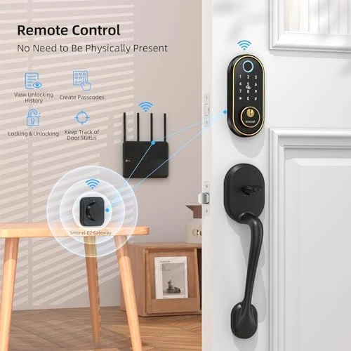 Smart Keyless Entry Door Lock - Fingerprint Electronic Deadbolt Touchscreen Keypad — Smart Lock, SMONET