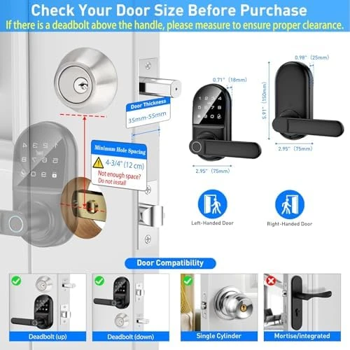 Smart Keypad Door Lock with Handle — Smart Lock, Bog fang