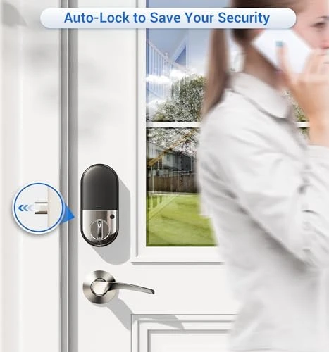 Smart Lock for Front Door, 2 Lever Handles, Fingerprint Keyless Entry, App Control Biometric Door Lock Set, Touchscreen... — Smart Lock, Veise