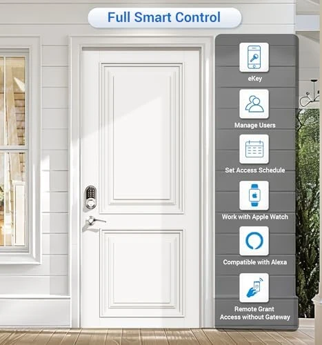 Smart Lock for Front Door, 2 Lever Handles, Fingerprint Keyless Entry, App Control Biometric Door Lock Set, Touchscreen... — Smart Lock, Veise