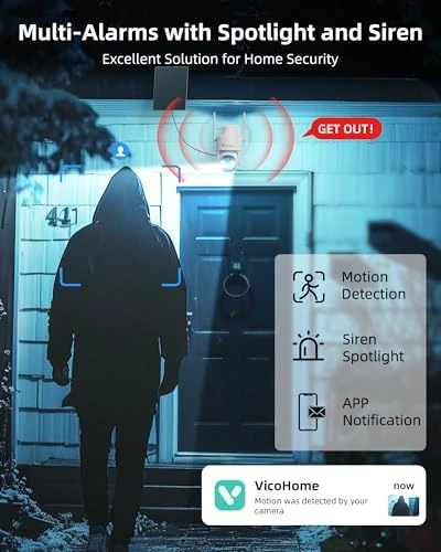 Solar Security Cameras Wireless Outdoor, 2K WiFi Cameras for Home Security, 360° PTZ Surveillance Camera with PIR, Color... — Security Camera, Techage