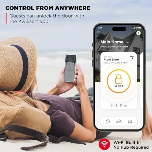 Touch Fingerprint Wi-Fi Smart Lock, Keyless Entry Door Deadbolt — Smart Lock, Kwikset