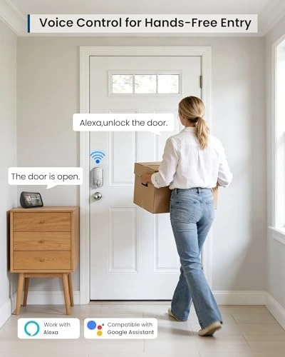 Wi-Fi Keyless Entry Door Lock with Keypad - Smart Deadbolt Lock for Front Door with 2 Keys — Smart Lock, TEEHO
