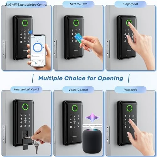 WiFi Bluetooth Keypad Door Lock with Handle — Smart Lock, Evanshow