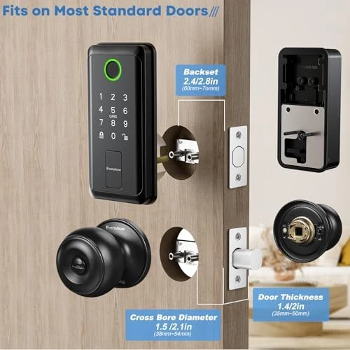 WiFi Bluetooth Keypad Door Lock with Handle — Smart Lock, Evanshow