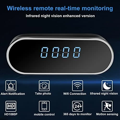 WiFi Camera Clock with Night Vision — Security Camera, braosusner
