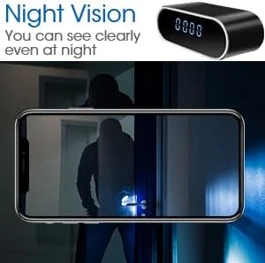 WiFi Camera Clock with Night Vision — Security Camera, braosusner