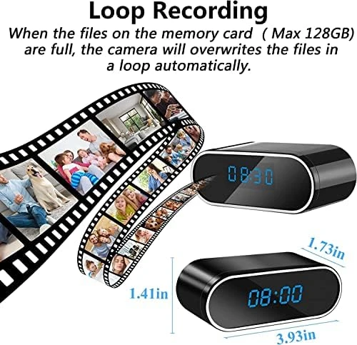 WiFi Camera Clock with Night Vision — Security Camera, braosusner