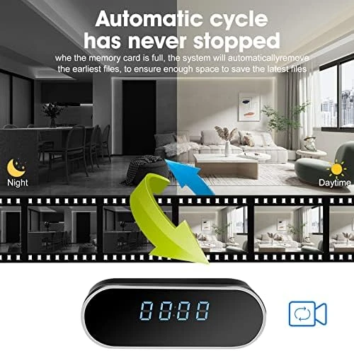 WiFi Camera Clock with Night Vision — Security Camera, braosusner