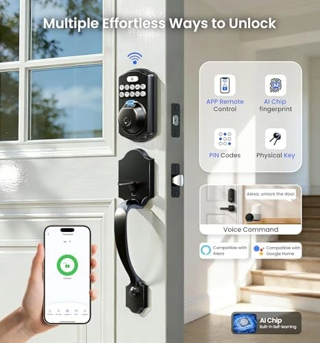 WiFi Smart Front Door Lock Set — Smart Lock, Veise