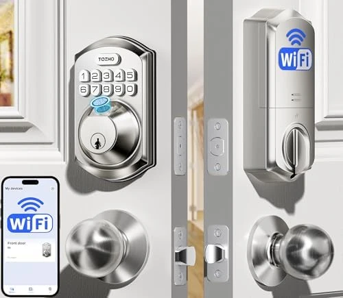 WiFi Smart Keyless Entry Door Lock with Handle — Smart Lock, TEEHO