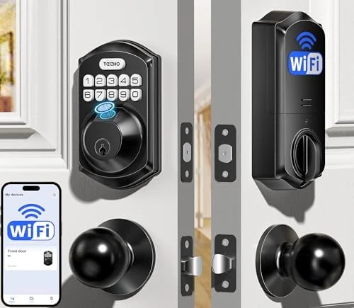 WiFi Smart Keyless Entry Door Lock with Handle — Smart Lock, TEEHO
