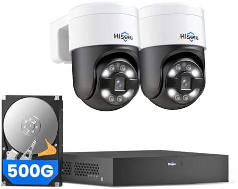 4K PoE Security Camera System with 6 PTZ Cameras — Security Camera, Hiseeu
