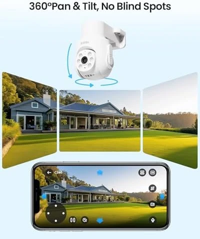 5MP Wired Security Camera System with Pan/Tilt 360° View — Security Camera, ZOSI