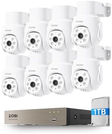5MP Wired Security Camera System with Pan/Tilt 360° View — Security Camera, ZOSI