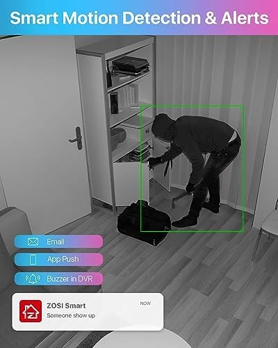 8CH Security Camera System with 1TB HDD, AI Detection, 80ft Night Vision — Security Camera, ZOSI