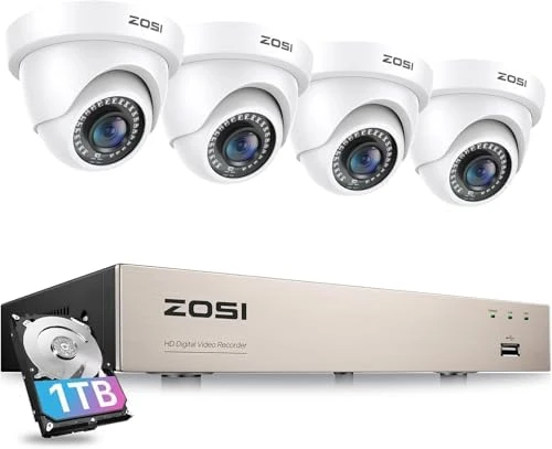 8CH Security Camera System with 1TB HDD, AI Detection, 80ft Night Vision — Security Camera, ZOSI