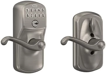 Camelot Keypad Lock with Lever Handle — Smart Lock, SCHLAGE
