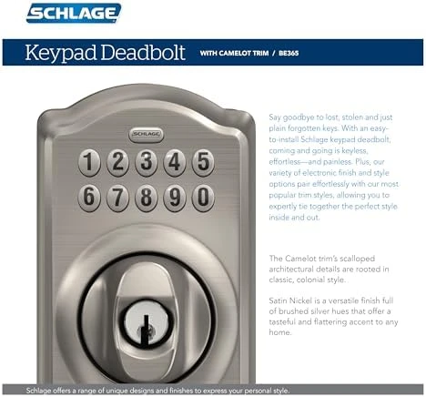 Electronic Keypad Deadbolt Lock — Smart Lock, SCHLAGE