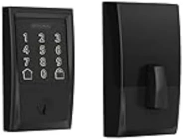 Encode Wi-Fi Smart Lock with Century Handleset Entry Set for Front Door, Matte Black — Smart Lock, SCHLAGE